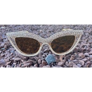 Bedazzled Sunglasses Faux Diamond Cateye with FREE Bracelet